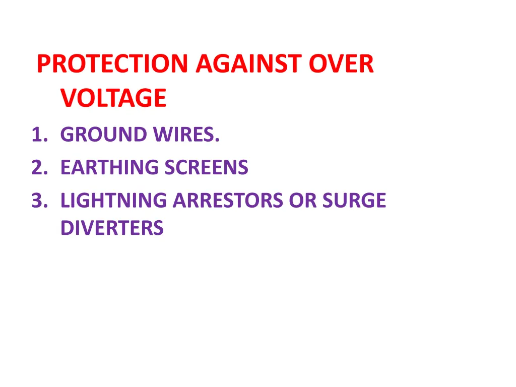 protection against over voltage 1 ground wires