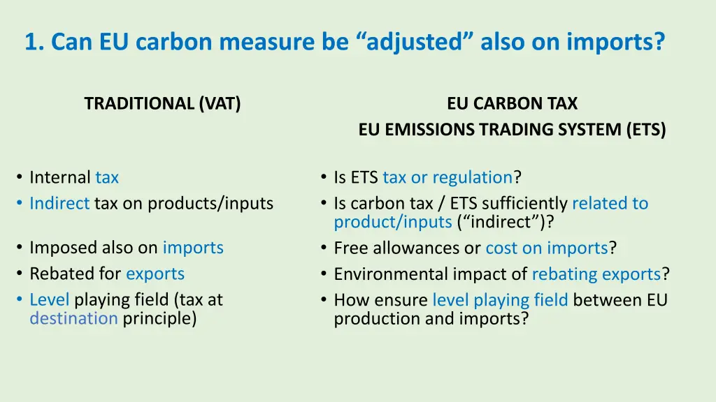 1 can eu carbon measure be adjusted also