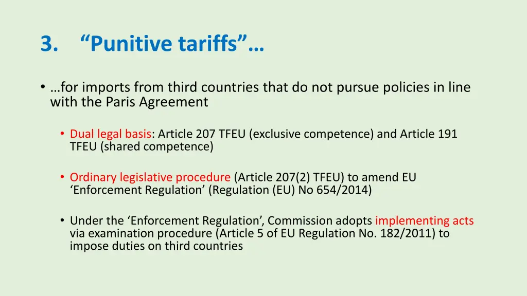 3 punitive tariffs