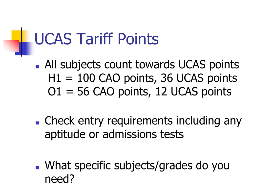 ucas tariff points