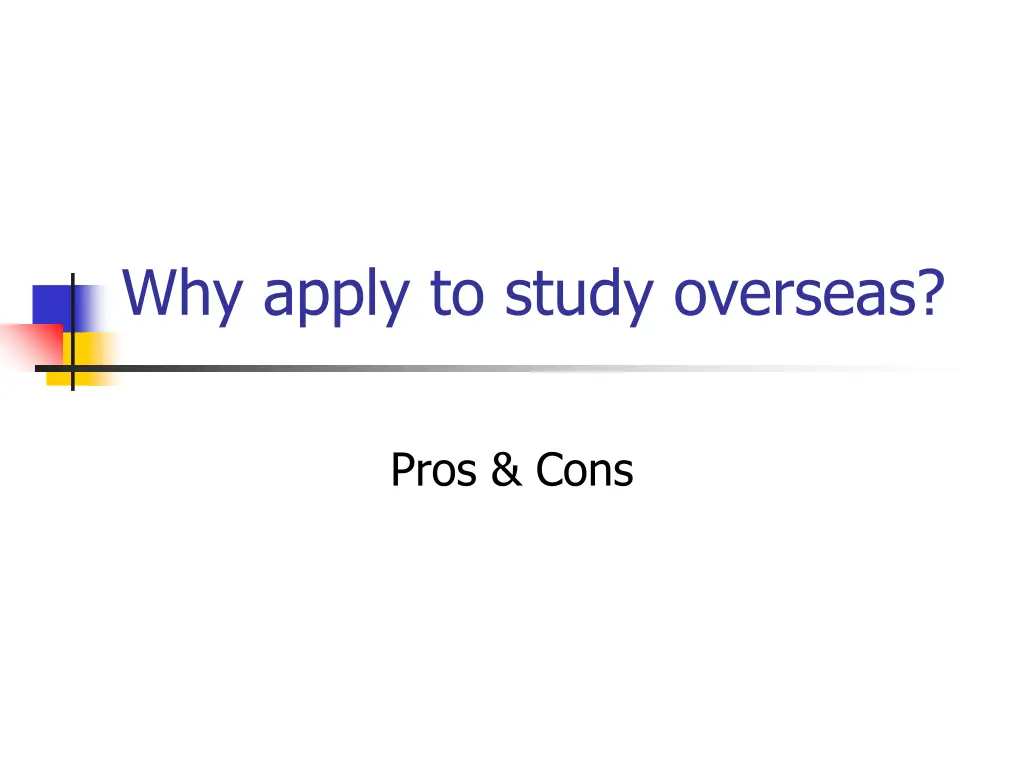 why apply to study overseas