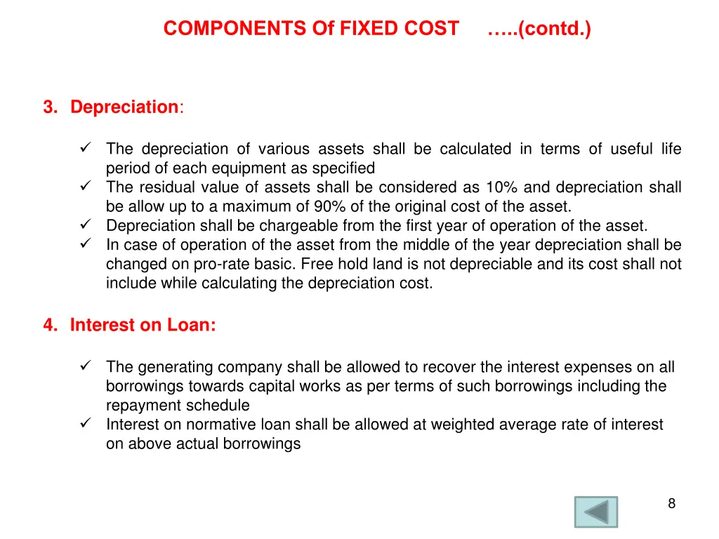 components of fixed cost contd 1