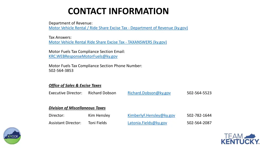 contact information