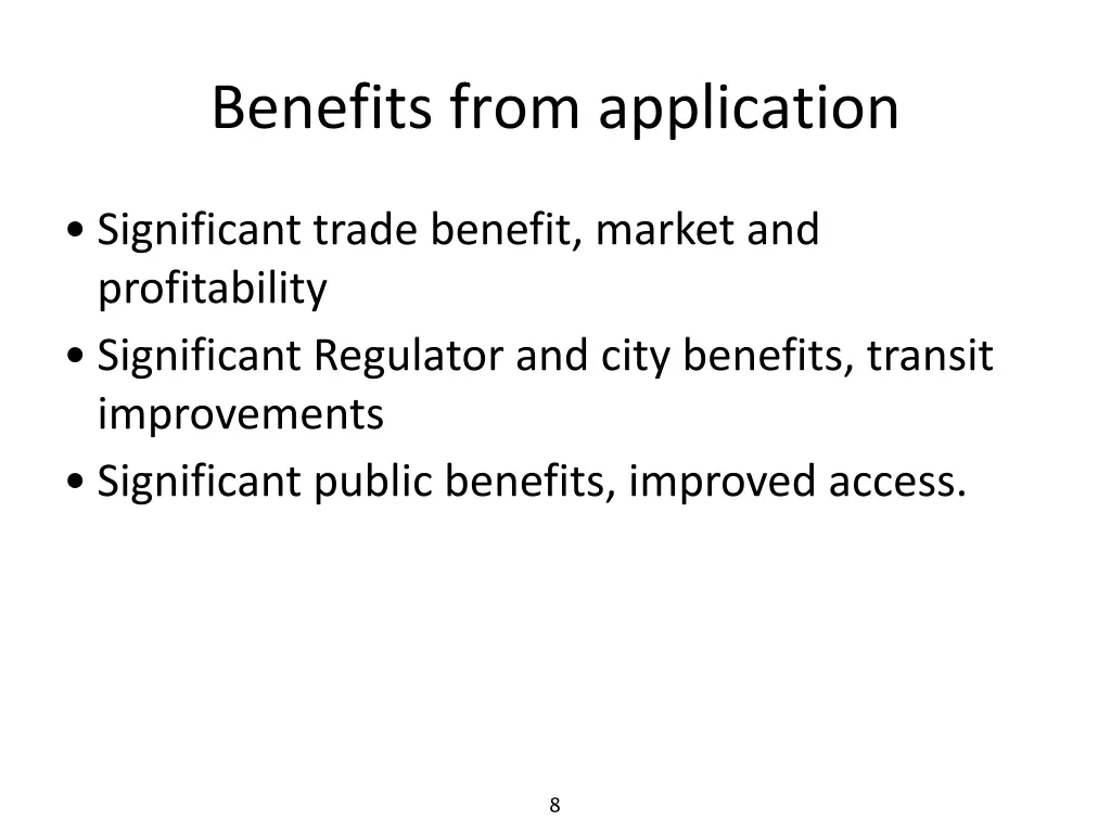 benefits from application