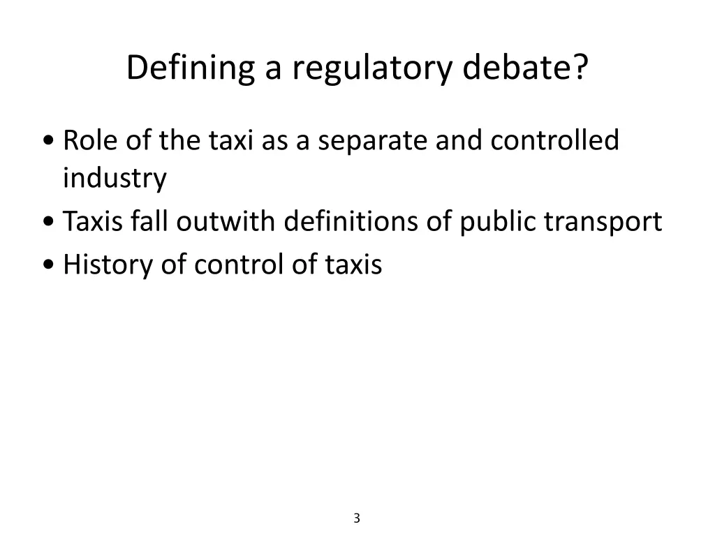 defining a regulatory debate