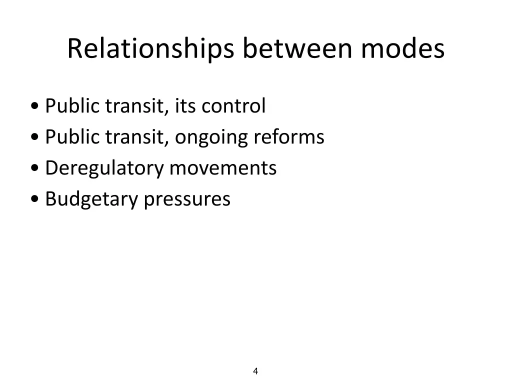 relationships between modes