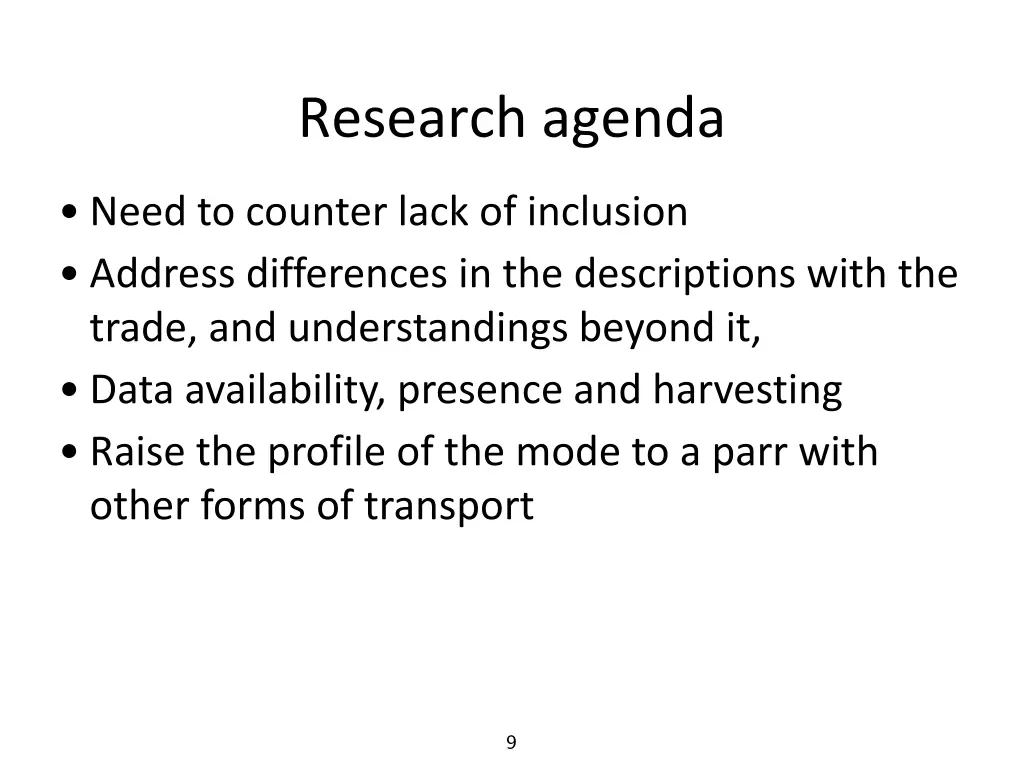 research agenda