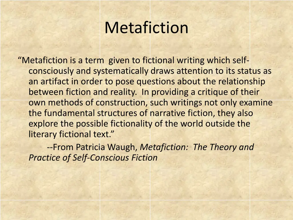 metafiction