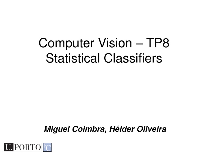 computer vision tp8 statistical classifiers