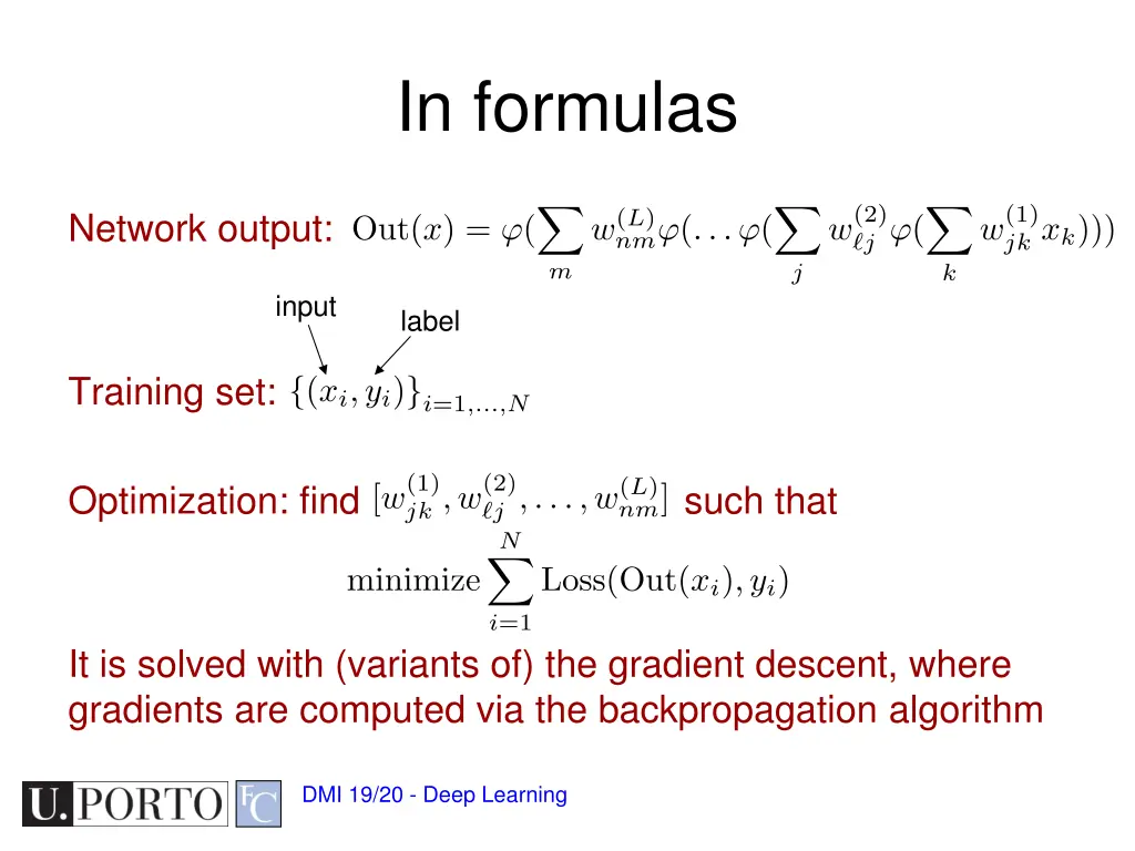 in formulas