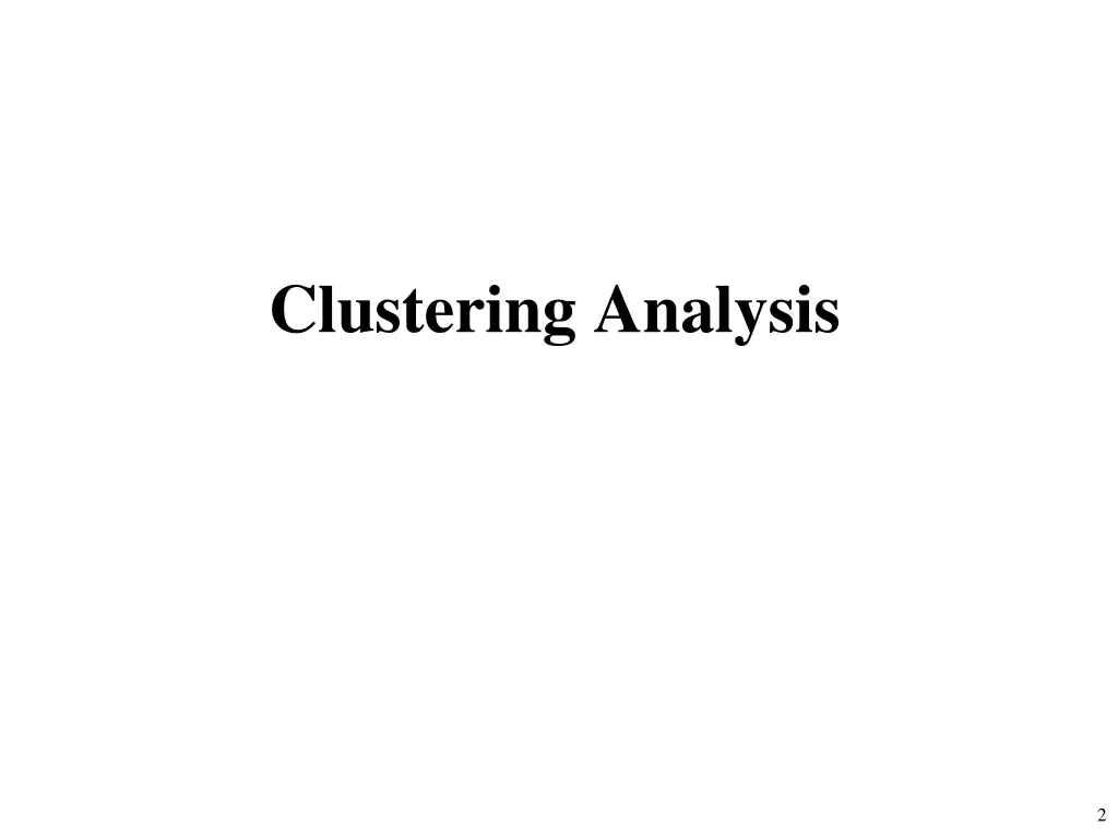 clustering analysis