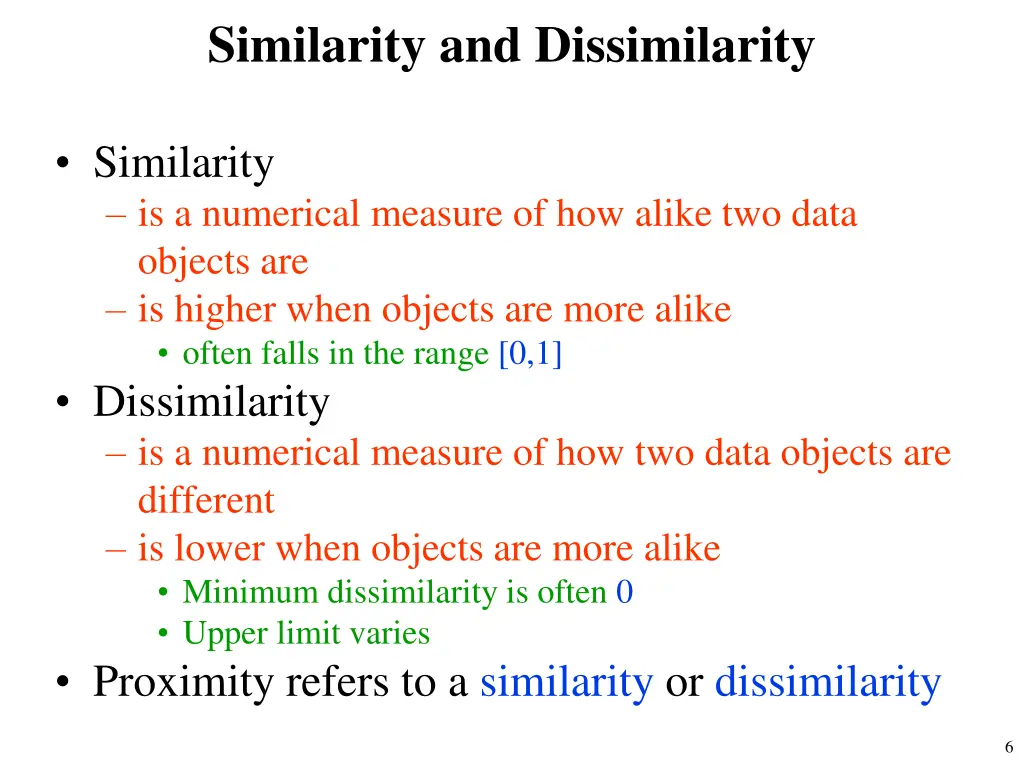 similarity and dissimilarity