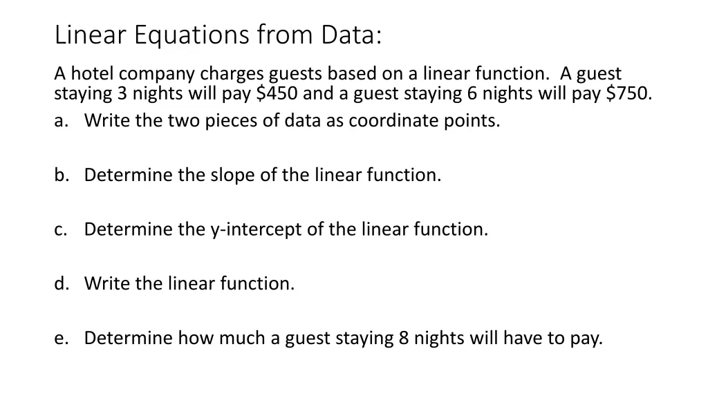 linear equations from data