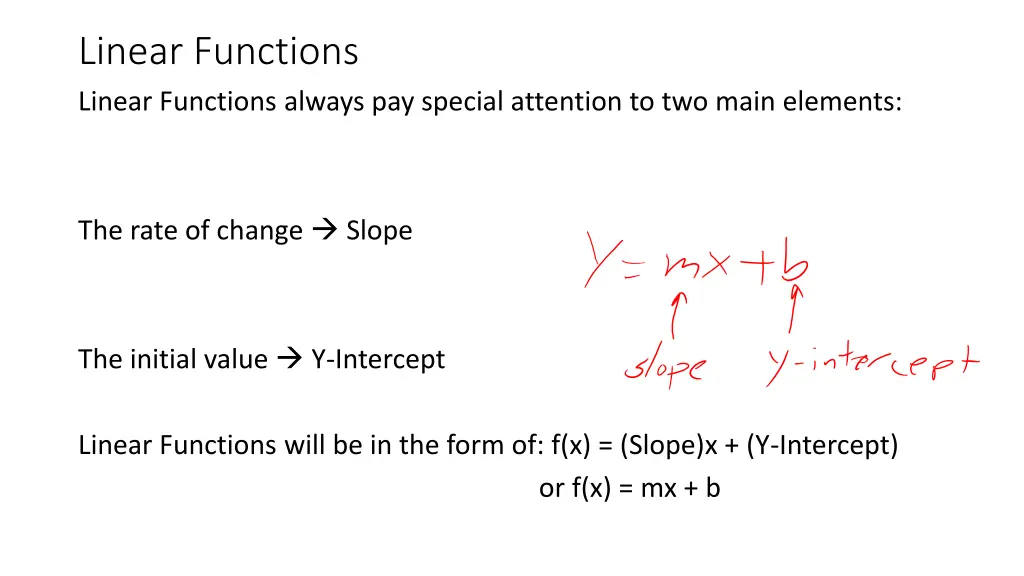 linear functions linear functions always 1