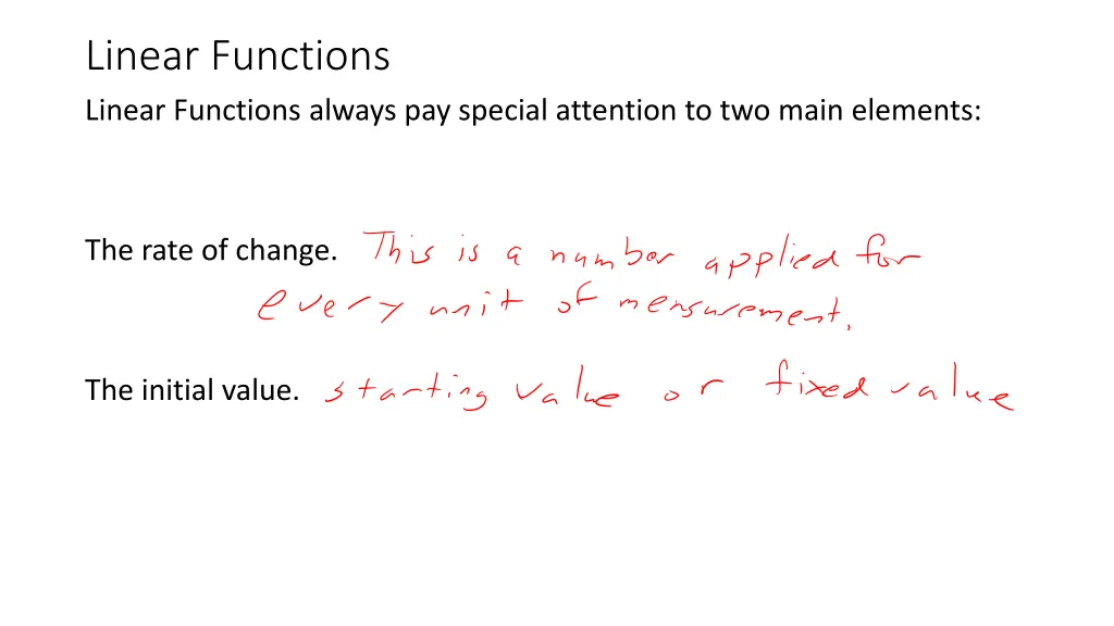 linear functions linear functions always