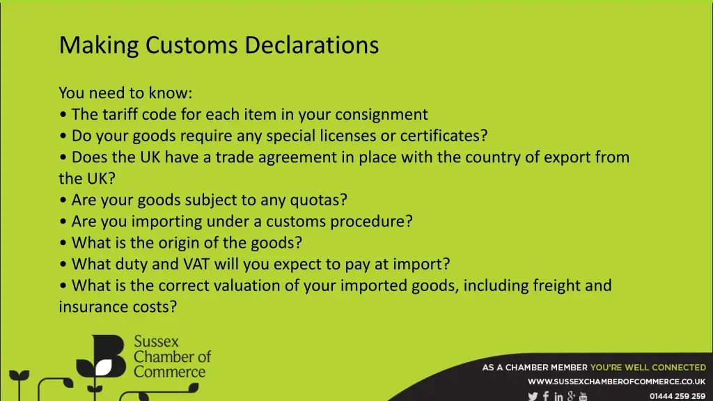 making customs declarations