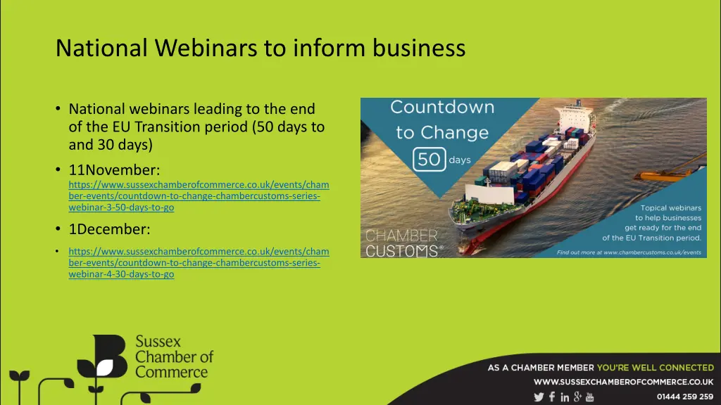 national webinars to inform business