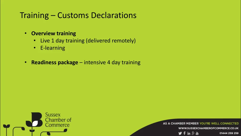 training customs declarations