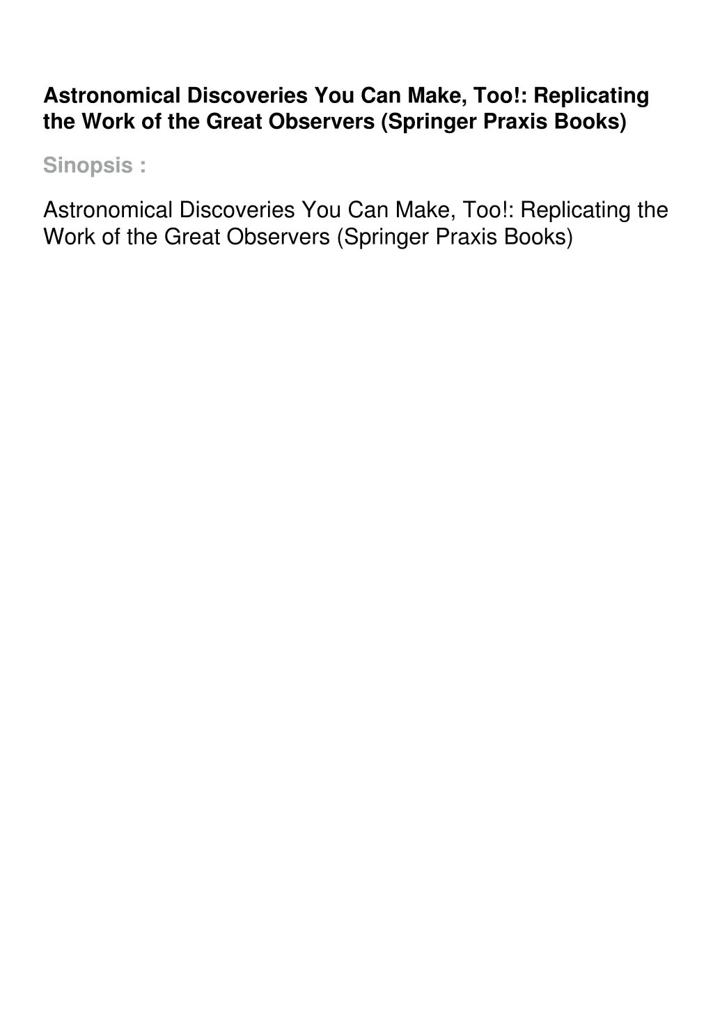 astronomical discoveries you can make