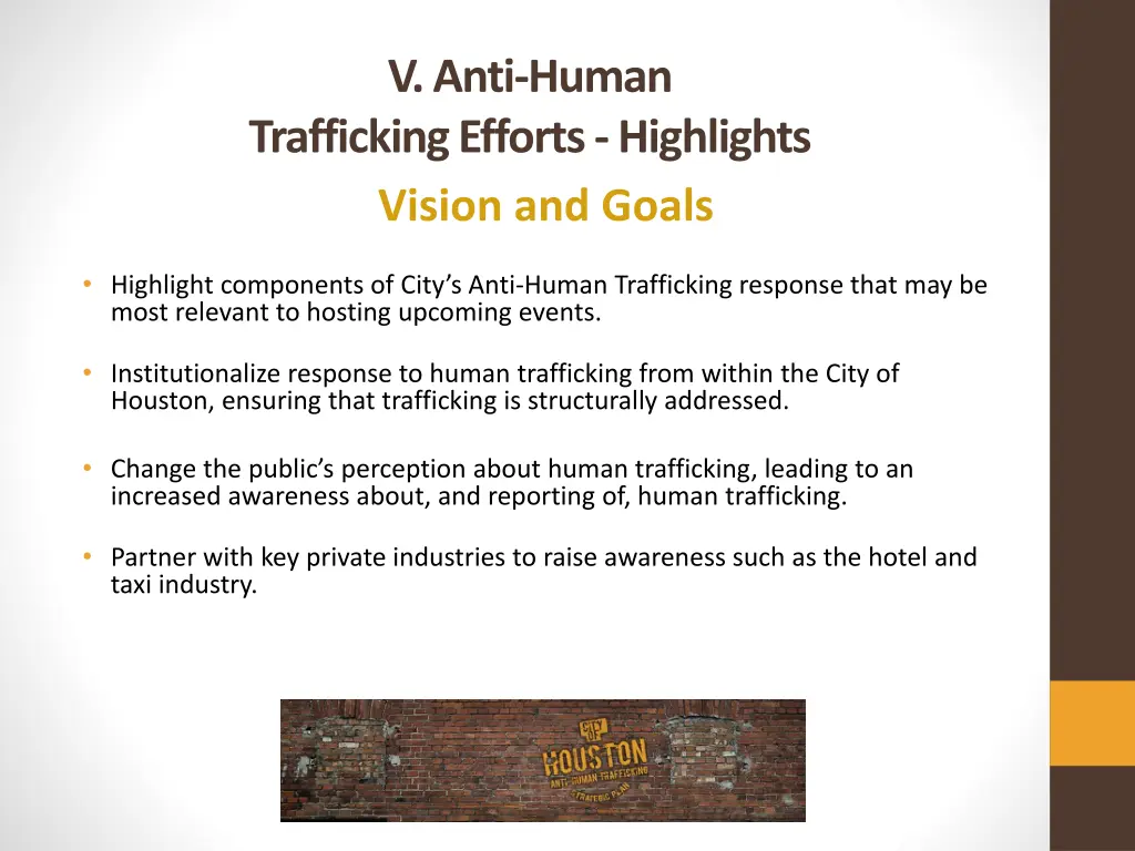 v anti human trafficking efforts highlights