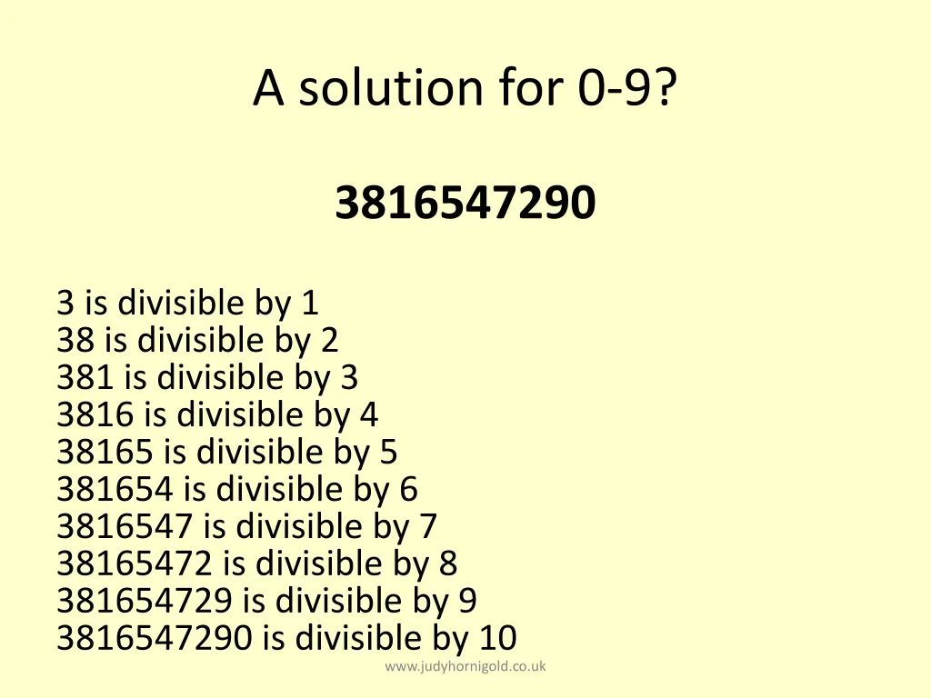 a solution for 0 9