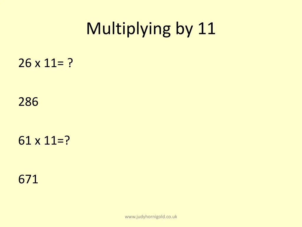 multiplying by 11