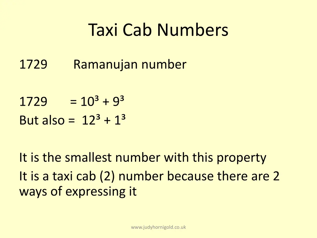 taxi cab numbers