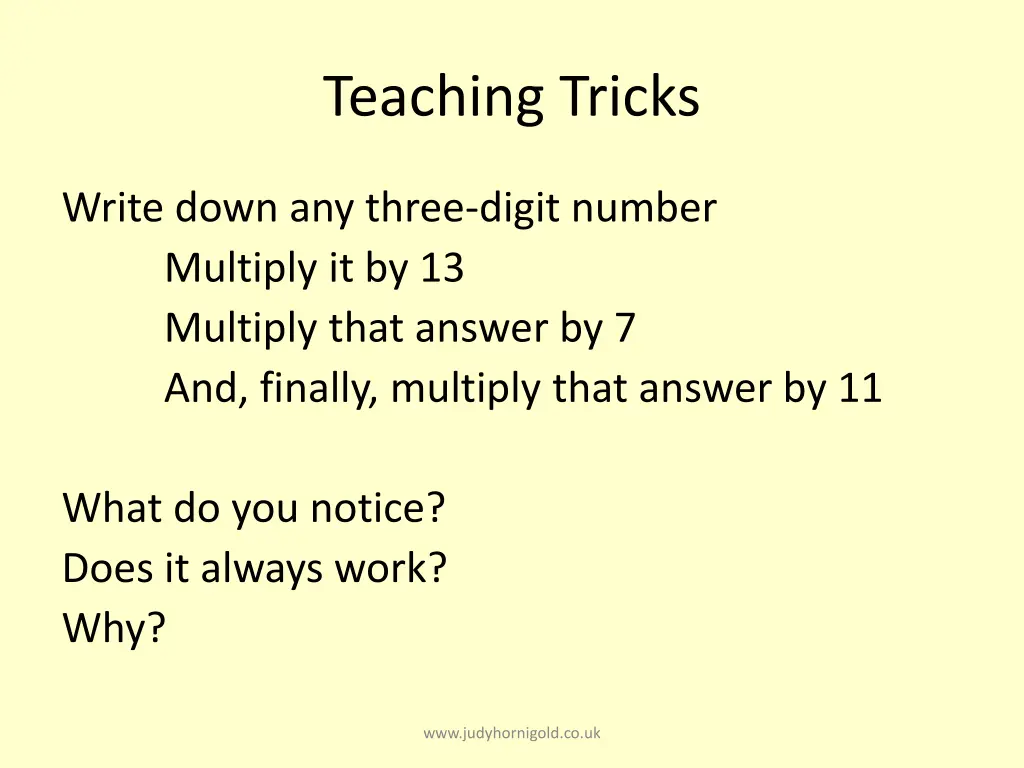 teaching tricks