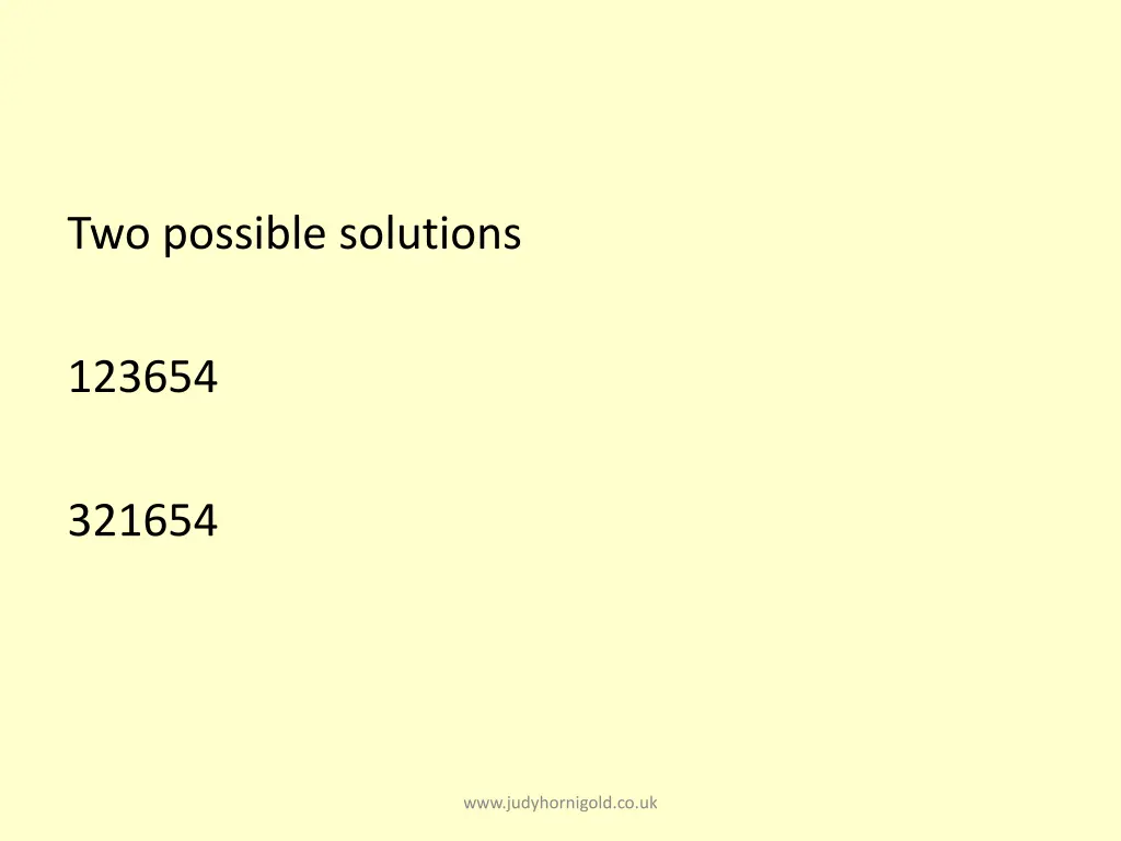 two possible solutions