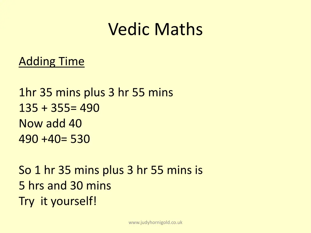 vedic maths