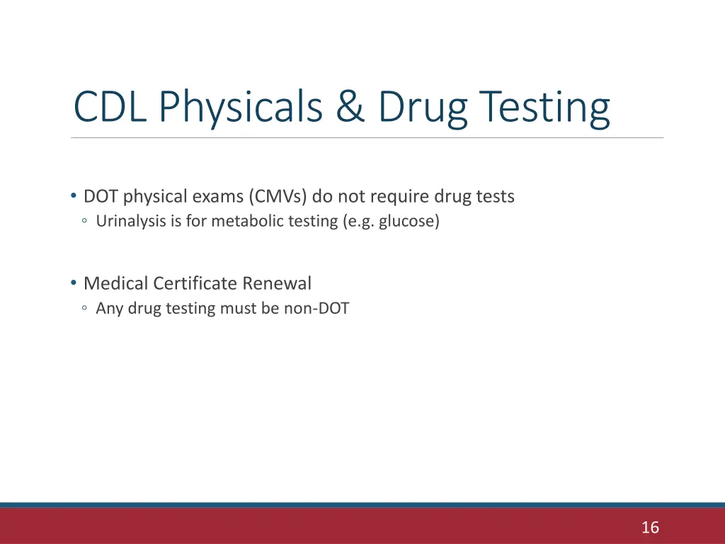 cdl physicals drug testing