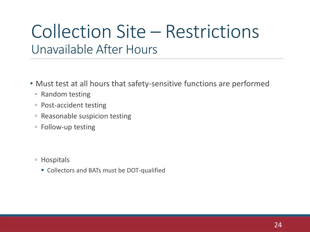 collection site restrictions unavailable after