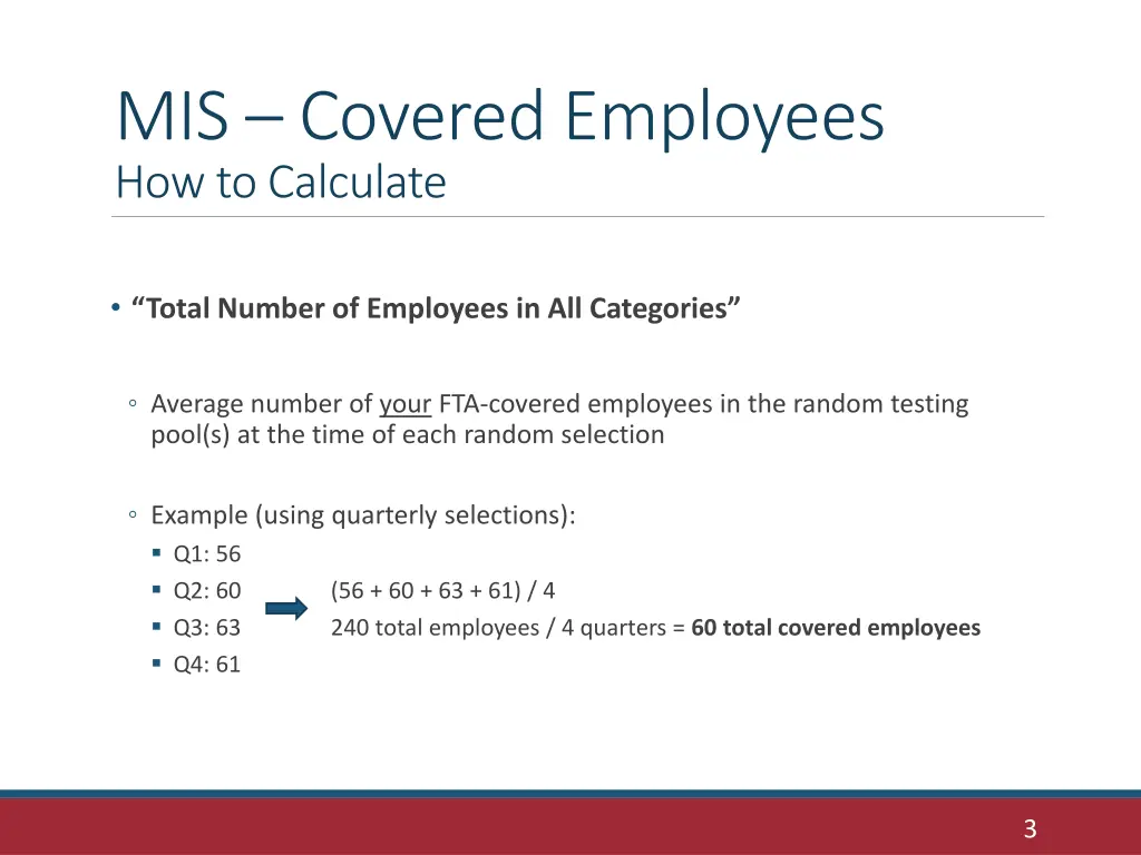 mis covered employees how to calculate