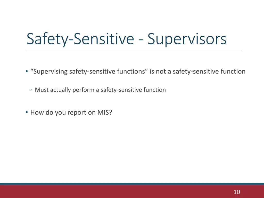 safety sensitive supervisors