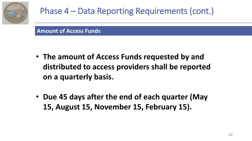 phase 4 phase 4 data reporting requirements cont