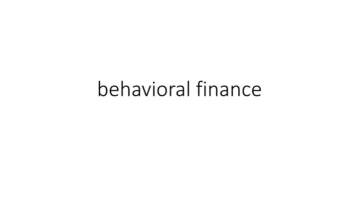 behavioral finance