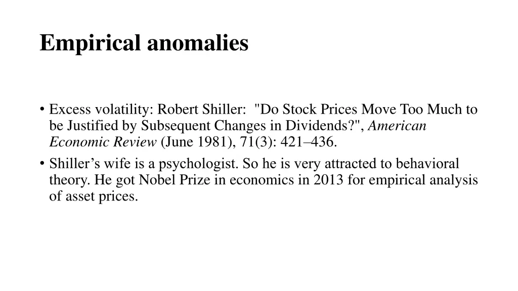 empirical anomalies