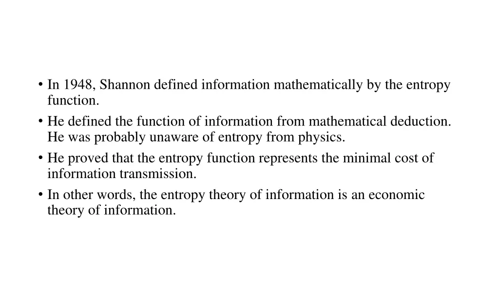 in 1948 shannon defined information