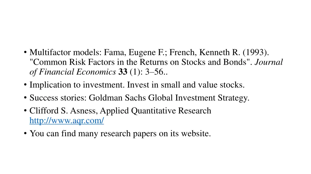 multifactor models fama eugene f french kenneth