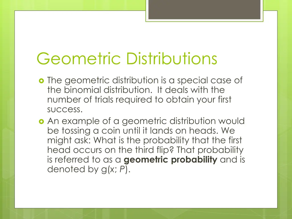 geometric distributions