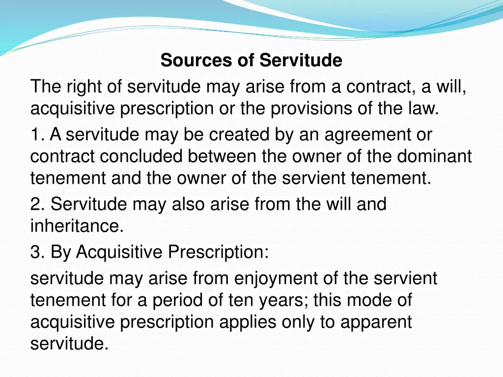 sources of servitude