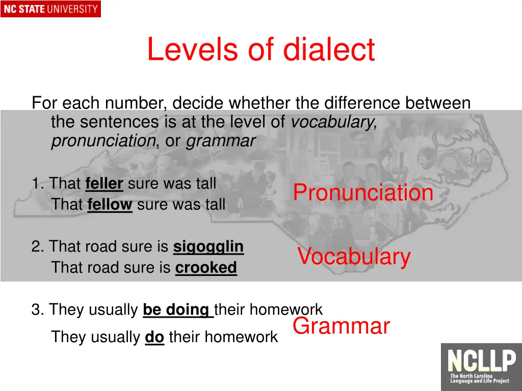 levels of dialect