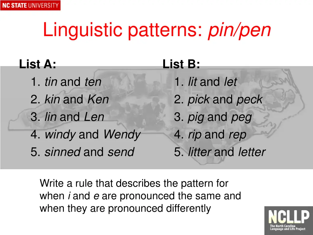 linguistic patterns pin pen 1