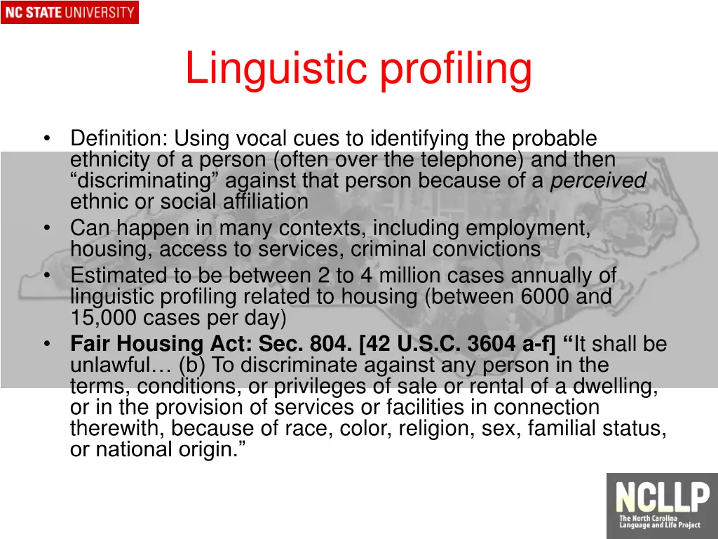 linguistic profiling