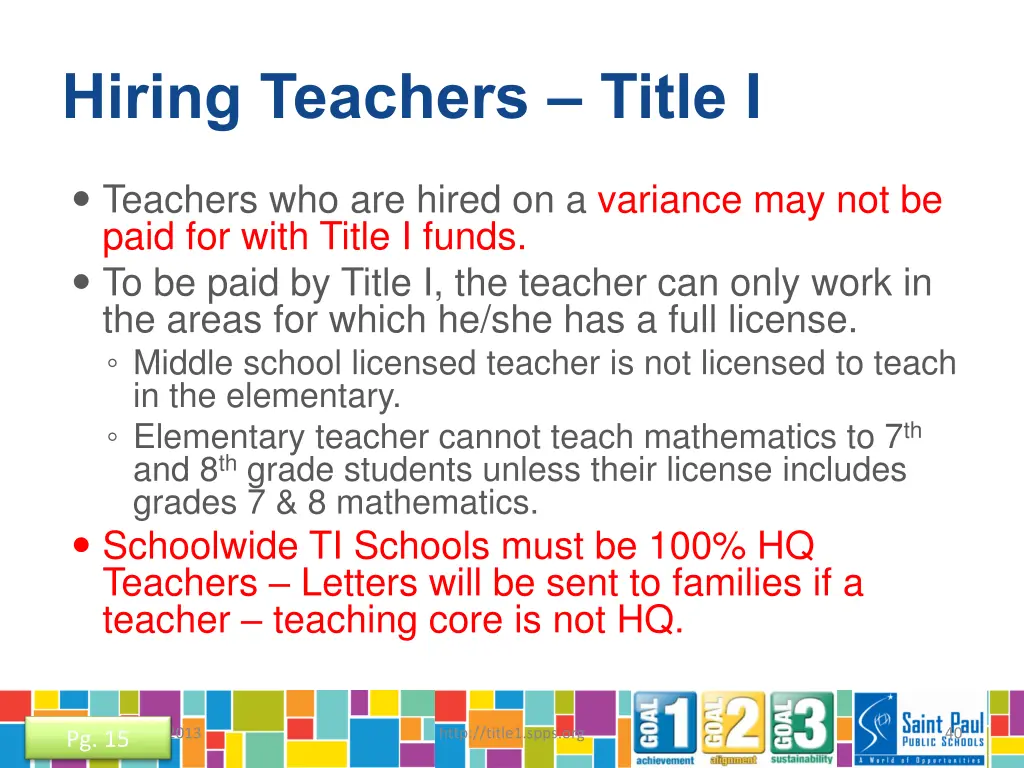 hiring teachers title i