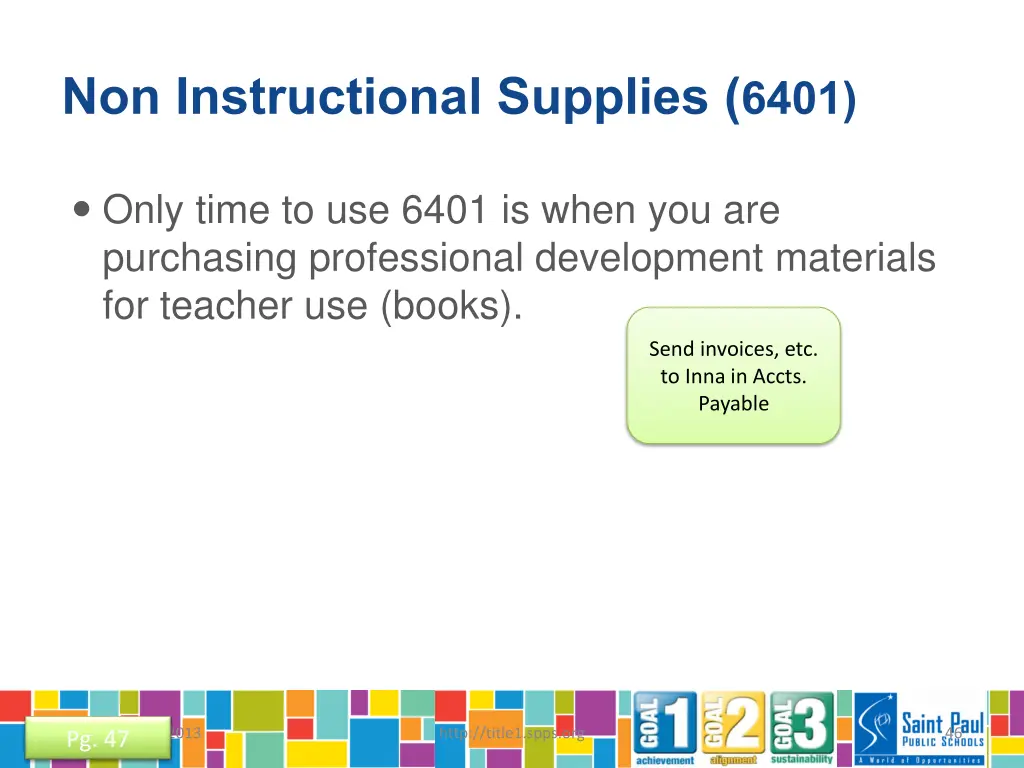 non instructional supplies 6401