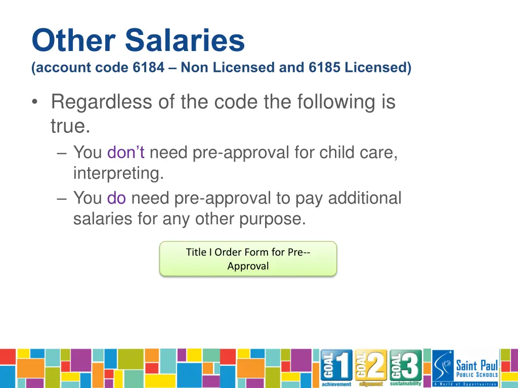 other salaries account code 6184 non licensed