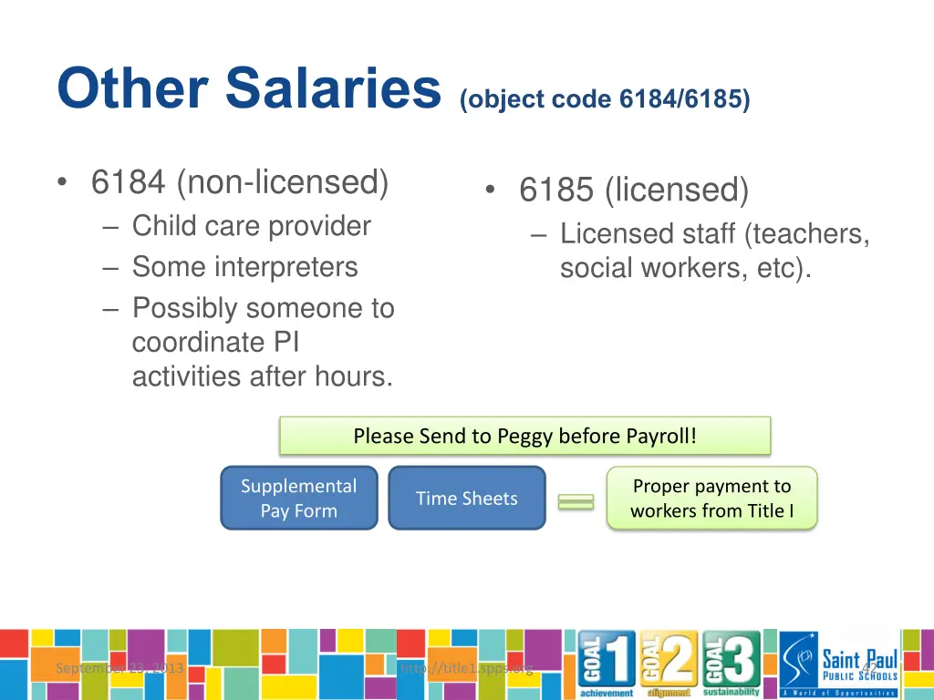 other salaries object code 6184 6185