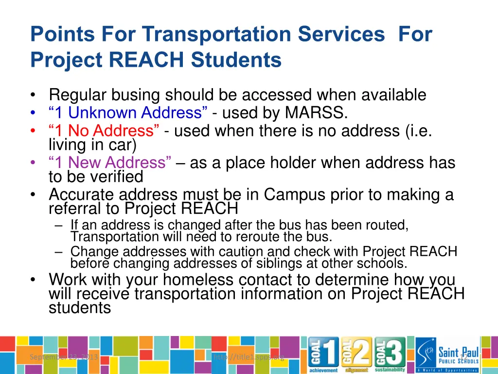 points for transportation services for project