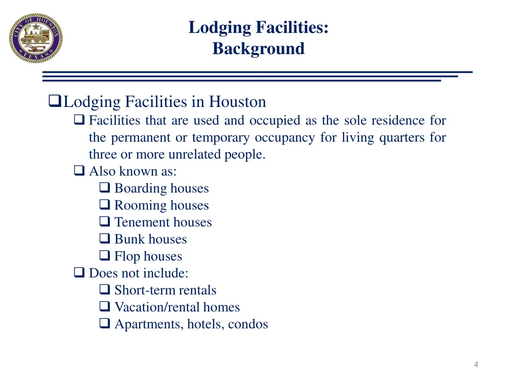 lodging facilities background